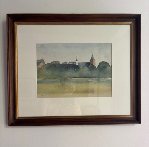 “El coloquio de dos cruces”  /  “Het gesprek van twee kruisen”Acuarela sobre papel especial /  Aquarel op speciaal papier(19,5 x 27) cm